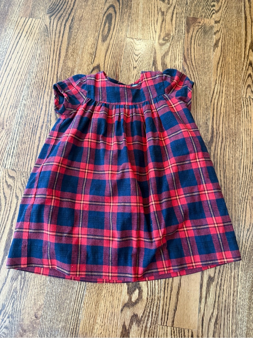 BUSY BEES Red and Navy Plaid Matilda Party Dress size 3 holiday